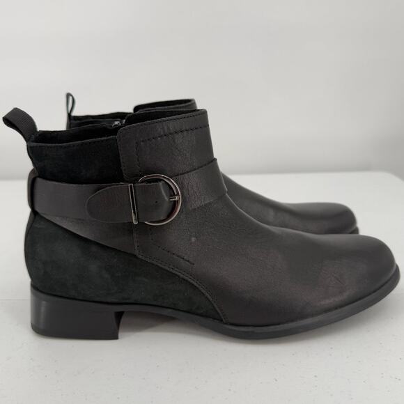 Munro Shoes - Munro Black Leather & Suede Ankle Boots